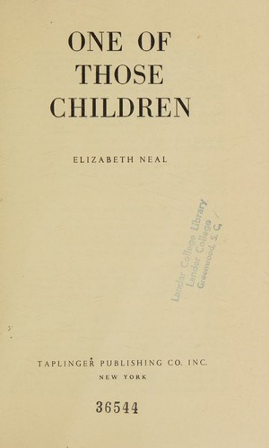 Cover for One of those children.
