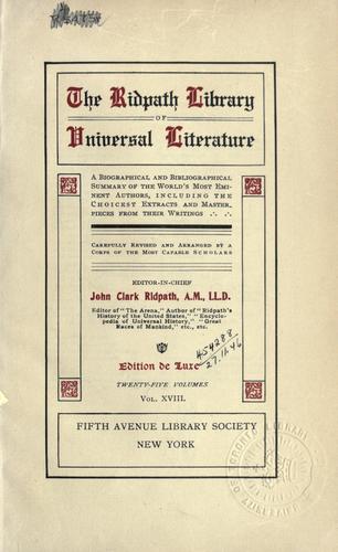 Cover for The Ridpath library of universal literature