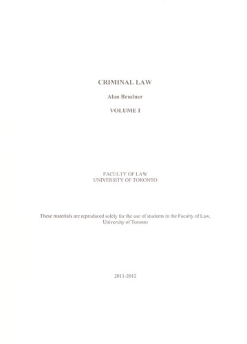 Cover for Criminal law