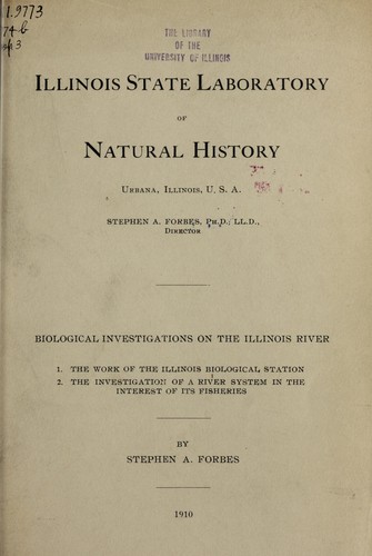 Cover for Biological investigations on the Illinois river