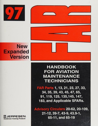 Cover for Far Handbook for Aviation Maintenance Technicians 98/JS312616