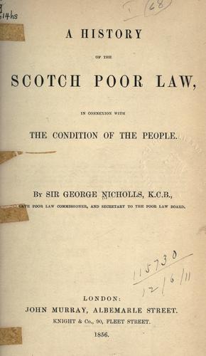 Cover for A history of the Scotch Poor Law