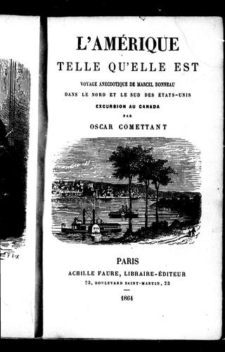 Cover for L'Amérique telle qu'elle est