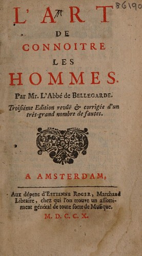 Cover for L'art de connoitre les hommes