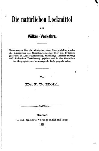 Cover for Die natürlichen Lockmittel des Völker-Verkehrs