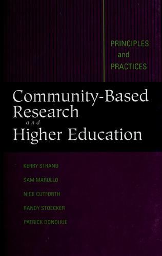 Cover for Community-based research and higher education
