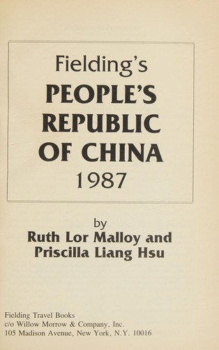 Cover for Fielding's People's Republic of China 1987