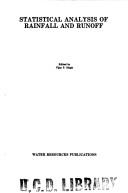 Cover for Statistical analysis of rainfall and runoff