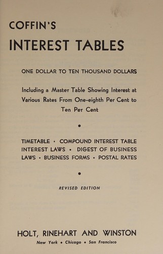 Cover for Interest tables