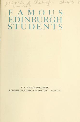 Cover for Famous Edinburgh students
