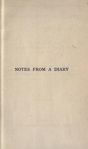 Cover for Notes from a diary, 1896 to January 23, 1901.