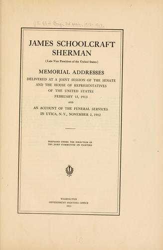 Cover for James Schoolcraft Sherman (late vice president of the United States)