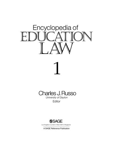 Cover for Encyclopedia of education law