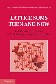 Cover for Lattice sums then and now