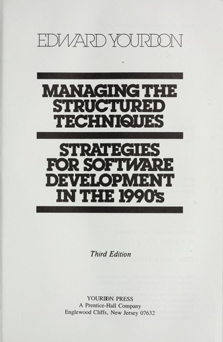 Cover for Managing the structured techniques