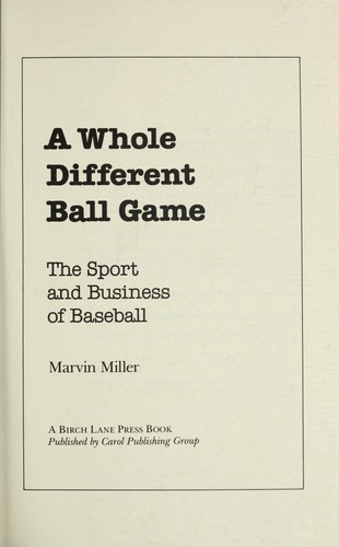 Cover for A whole different ball game