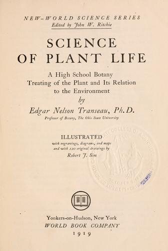 Cover for Science of plant life