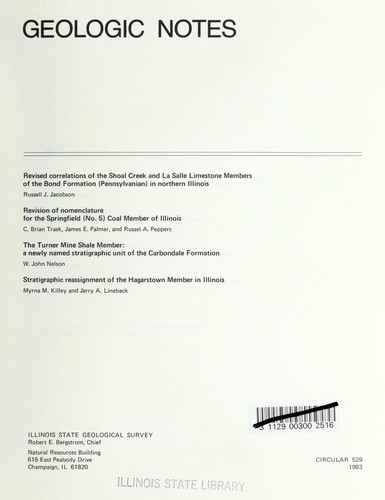 Cover for Geological notes.