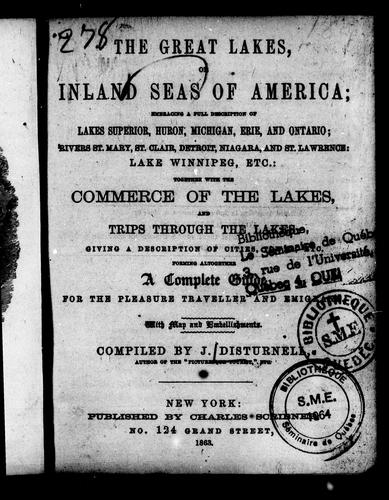 Cover for The Great Lakes, or, Inland seas of America