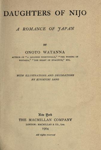 Cover for Daughters of Nijo, a romance of Japan