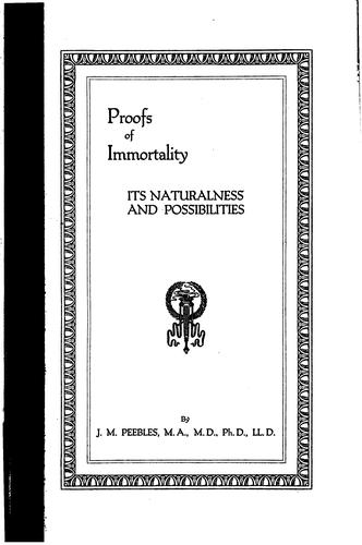 Cover for Proofs of immortality