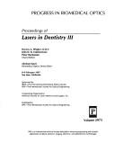 Cover for Proceedings of lasers in dentistry III