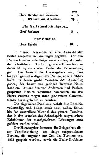 Cover for Das Londoner Schachturnier von 1862: Eine Sammlung der bei dieser Gelegeheit ...