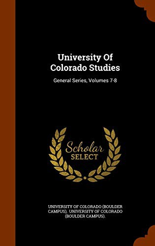 Cover for University Of Colorado Studies