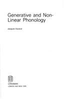 Cover for Generative and non-linear phonology