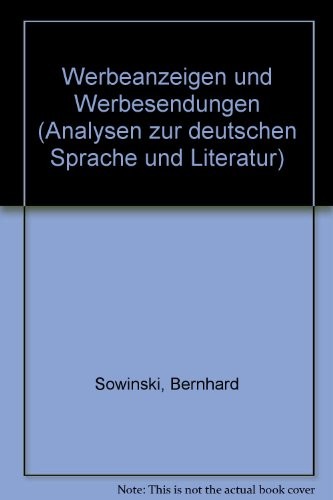 Cover for Werbeanzeigen und Werbesendungen