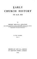 Cover for Early church history to A.D. 313.