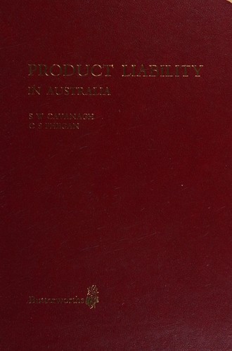 Cover for Product liability in Australia