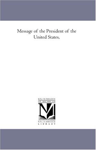 Cover for Message of the President of the United States,