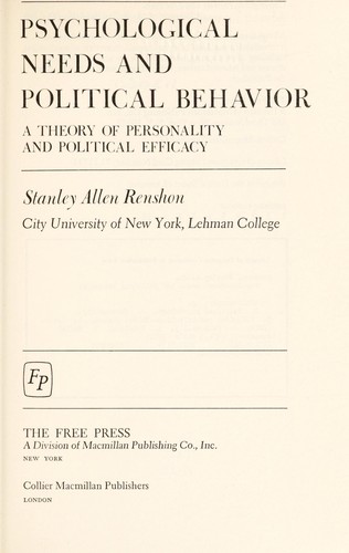 Cover for Psychological needs and political behavior