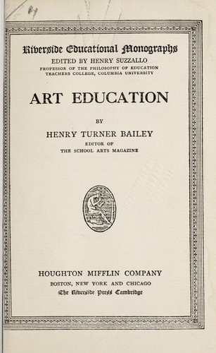 Cover for Art education