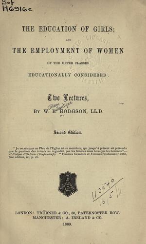 Cover for The education of girls