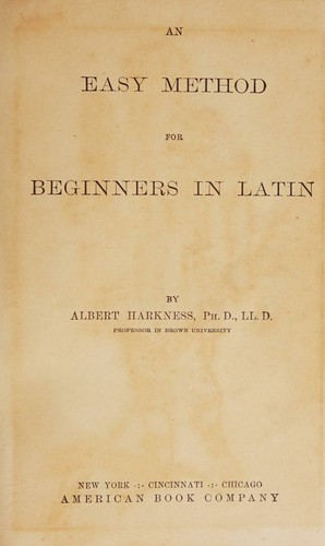 Cover for An easy method for beginners in Latin