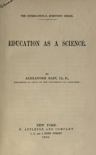 Cover for Education as a science.