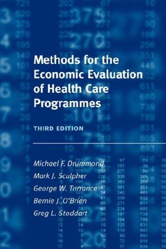 Cover for Methods for the Economic Evaluation of Health Care Programmes (Oxford Medical Publications)