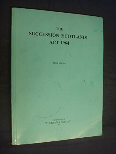 Cover for The Succession (Scotland) Act, 1964