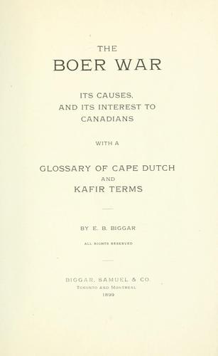 Cover for The Boer War