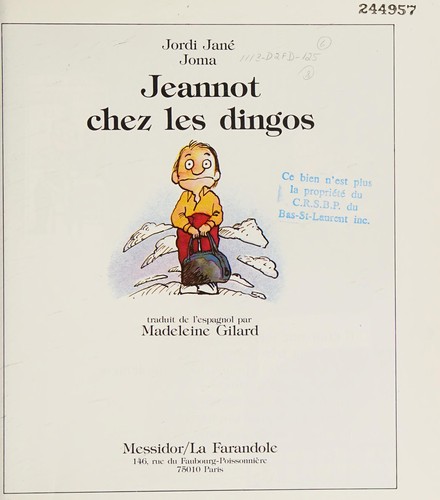 Cover for Jeannot chez les dingos