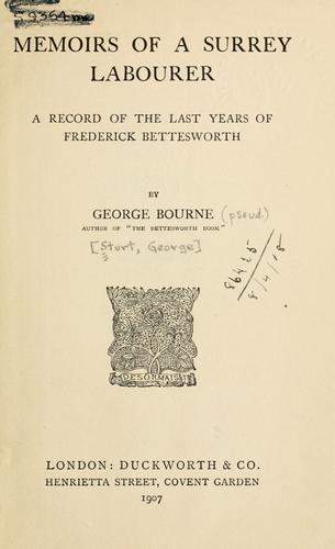 Cover for Memoirs of a Surrey Labourer