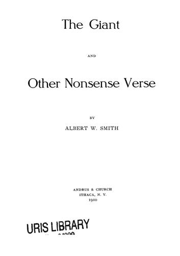 Cover for The giant and other nonsense verse