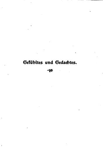 Cover for Gefühltes und gedachtes (1838-1888)