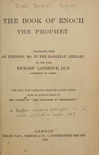 Cover for The book of Enoch the prophet