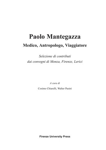 Cover for Paolo Mantegazza