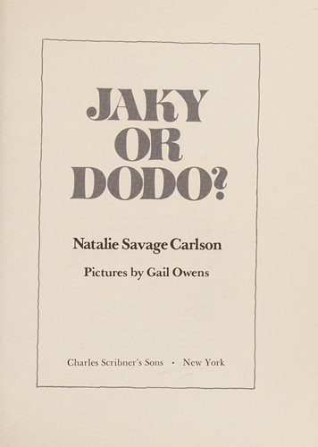 Cover for Jaky or Dodo?