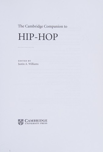 Cover for Cambridge Companion to Hip-Hop