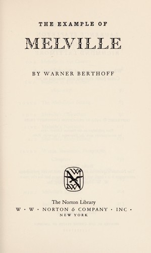 Cover for The example of Melville.